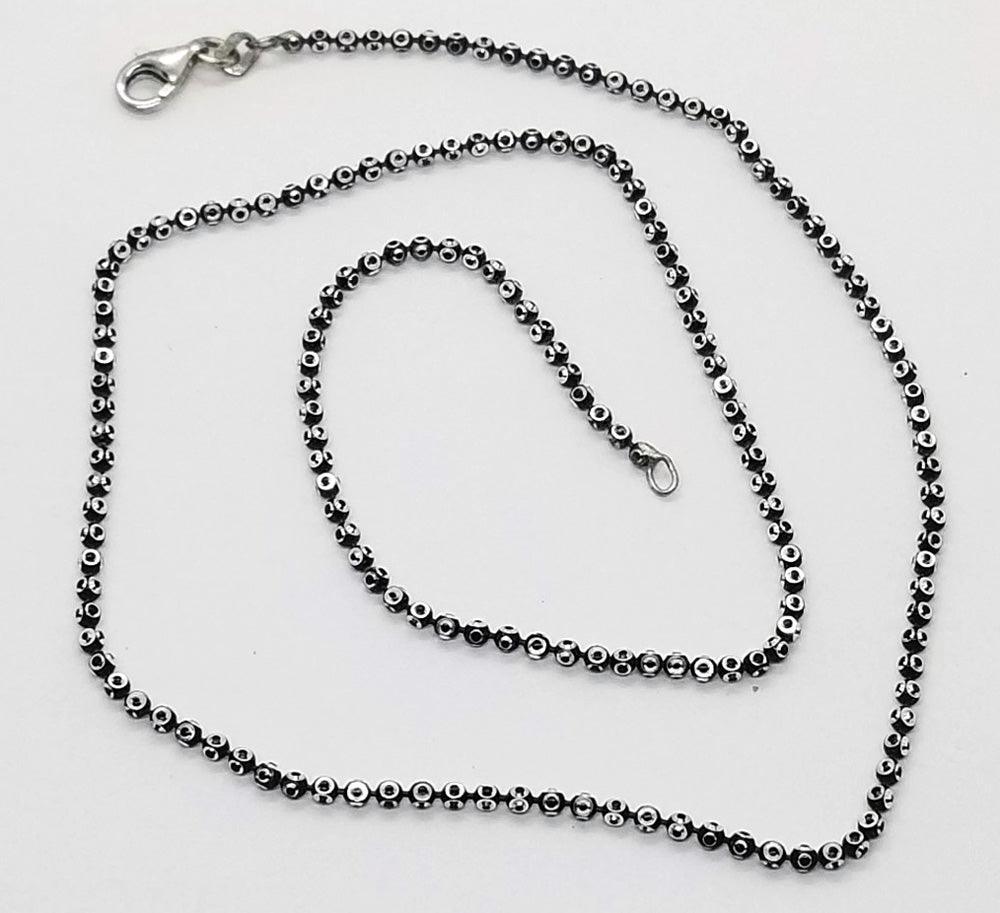 Sterling beadedChain with Black Accent