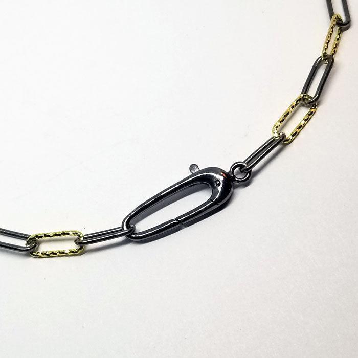 Sterling Black and Gold  Designer Chain - Tempi Design Studio