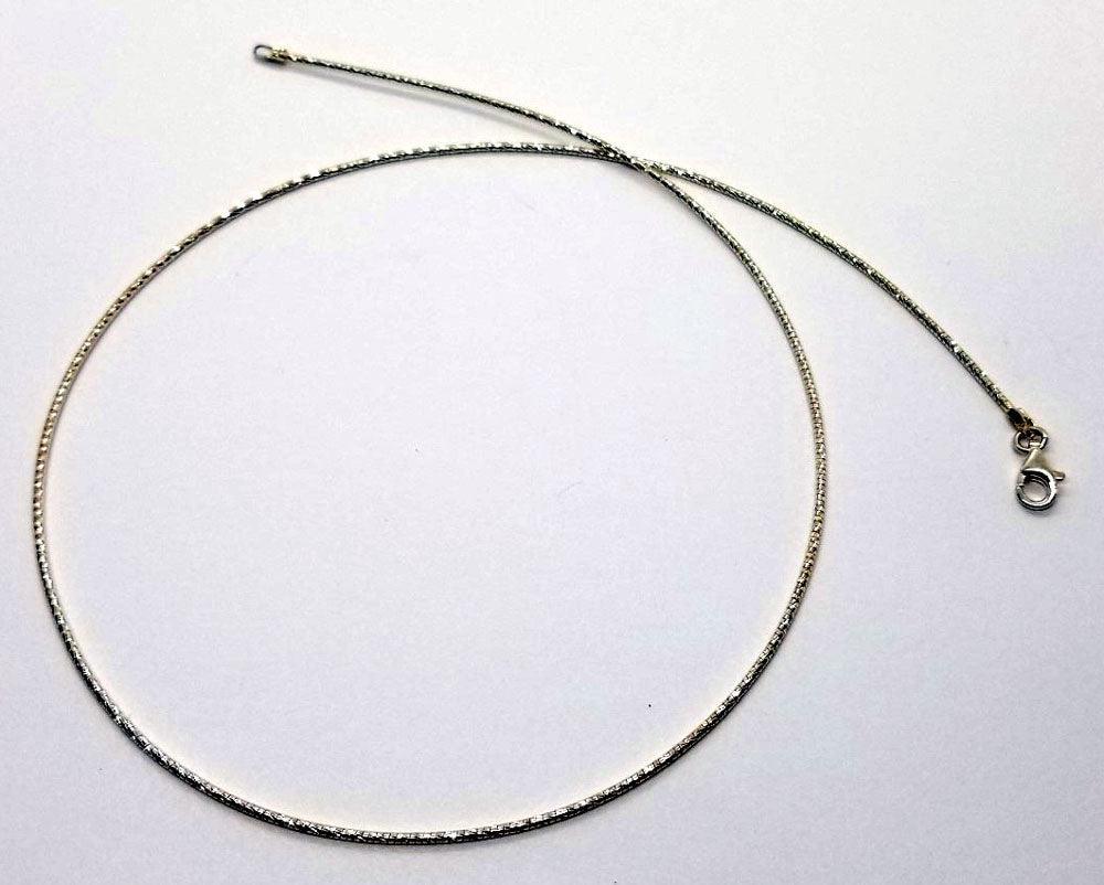 Sterling Diamond Cut Omega Neckwire - Tempi Design Studio