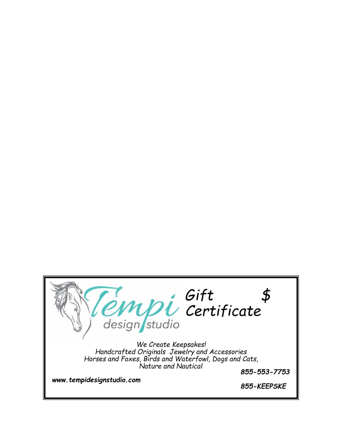 Tempi Gift Card - Tempi Design Studio