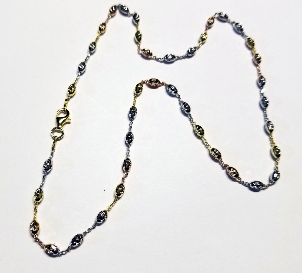 Tri Color Fancy Beaded Chain
