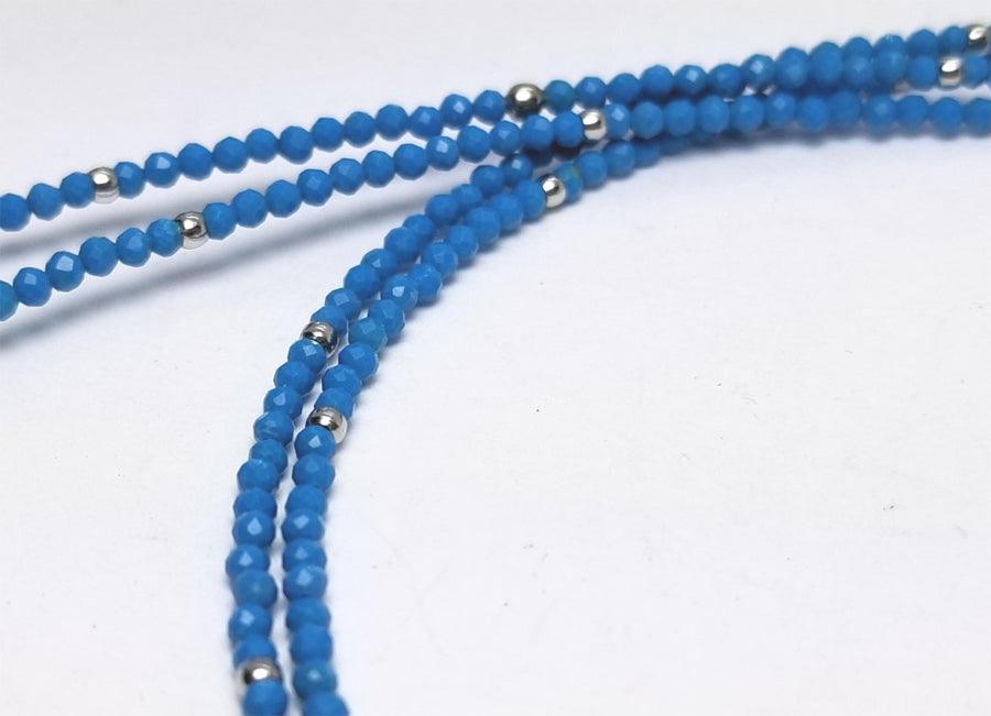 Turquoise Fine Bead Necklace 1 or 2 Strand - Tempi Design Studio