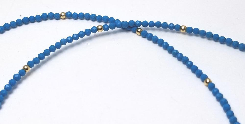 Turquoise Fine Bead Necklace 1 or 2 Strand - Tempi Design Studio