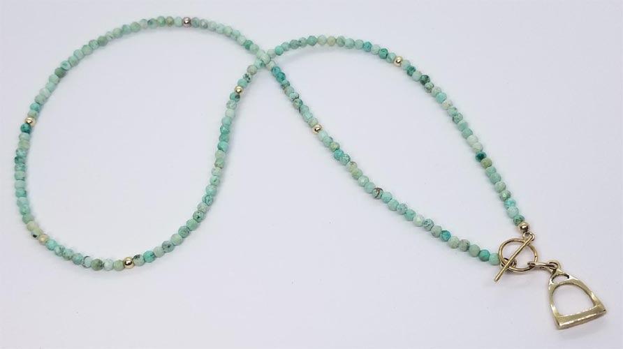 Turquoise Toggle Necklece with Stirrup - Tempi Design Studio