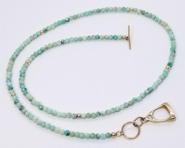 Turquoise Toggle Necklece with Stirrup - Tempi Design Studio