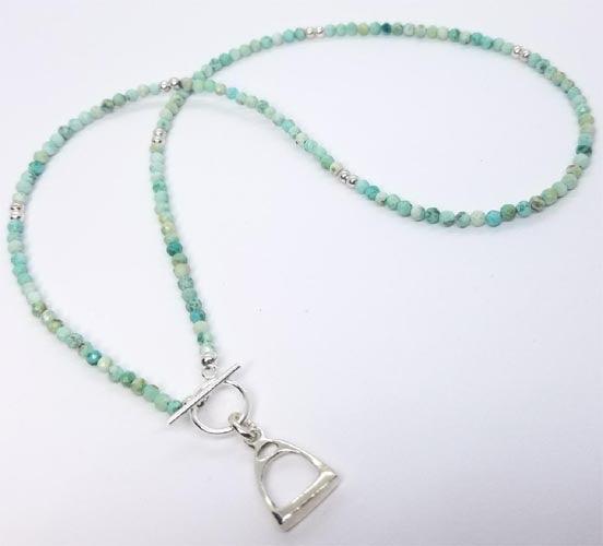 Turquoise Toggle Necklece with Stirrup - Tempi Design Studio