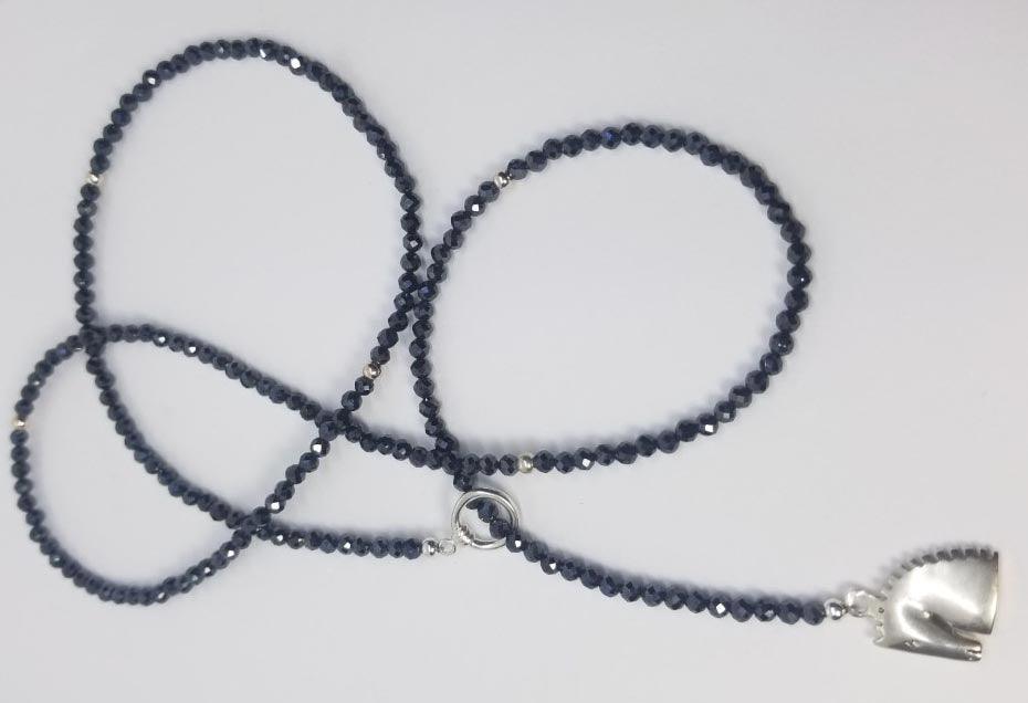 Y Necklace with Sterling Horse Charm