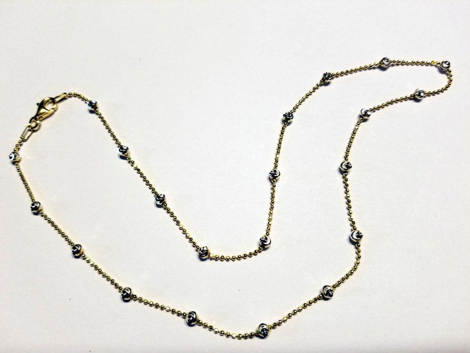 Yellow Gold over Sterling Chain with Sterling Bead Stations