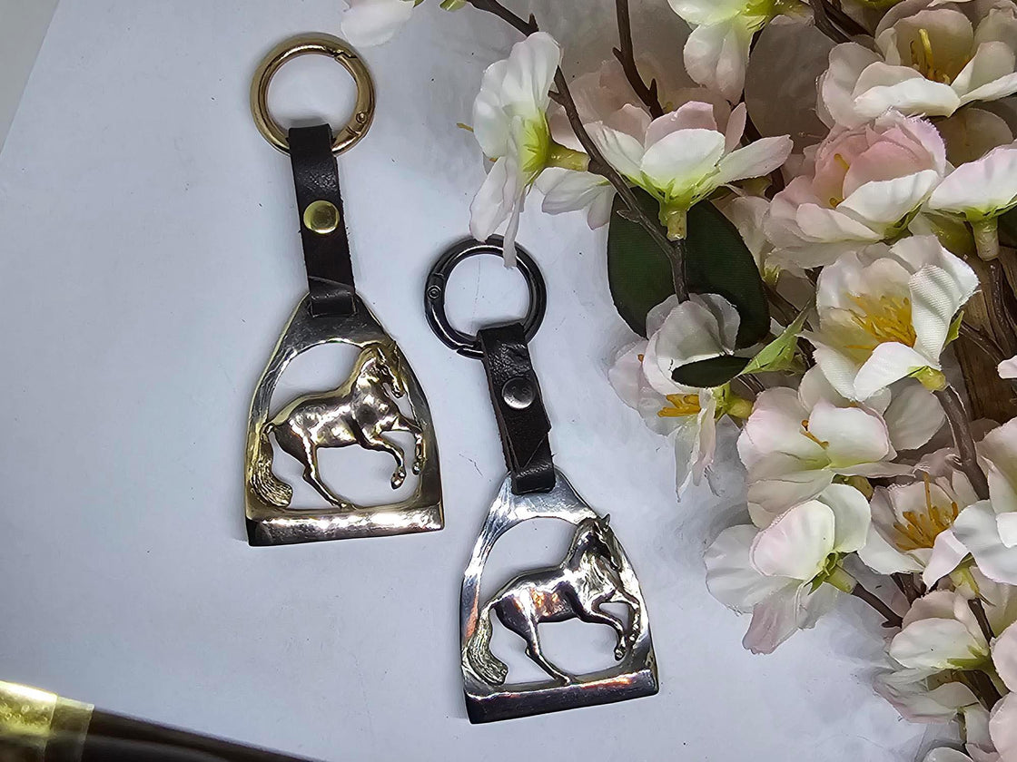 Stirrup with Pirouette Horse Key Fob