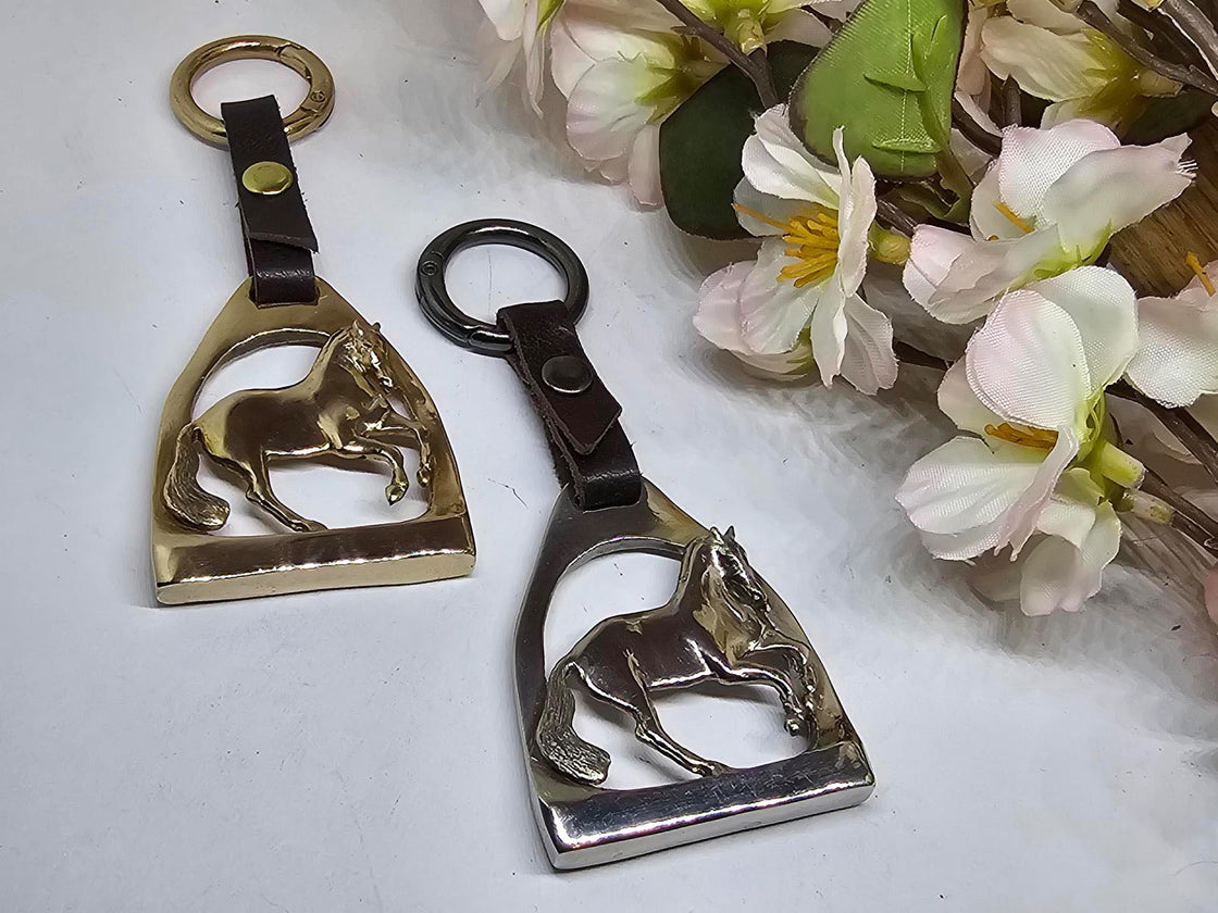 Stirrup with Pirouette Horse Key Fob