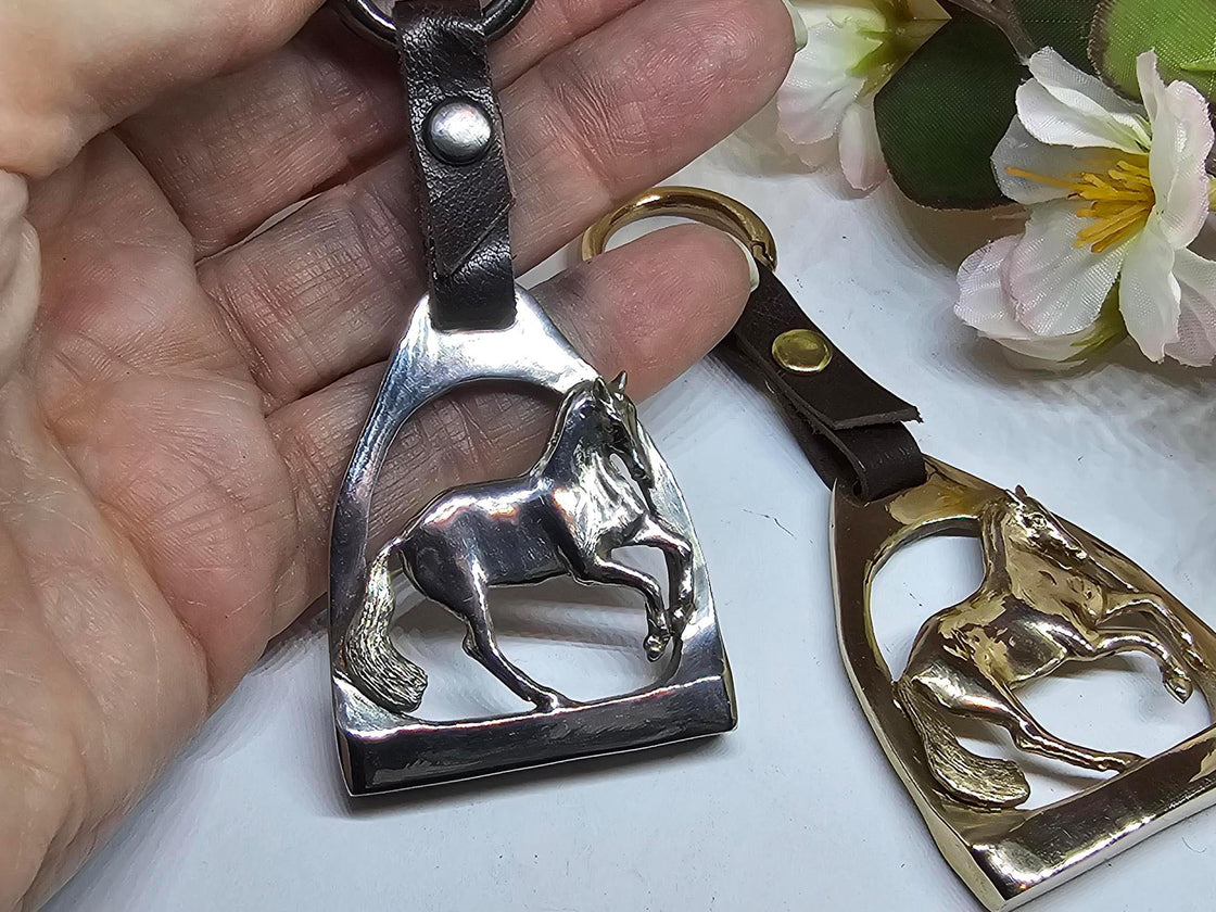 Stirrup with Pirouette Horse Key Fob