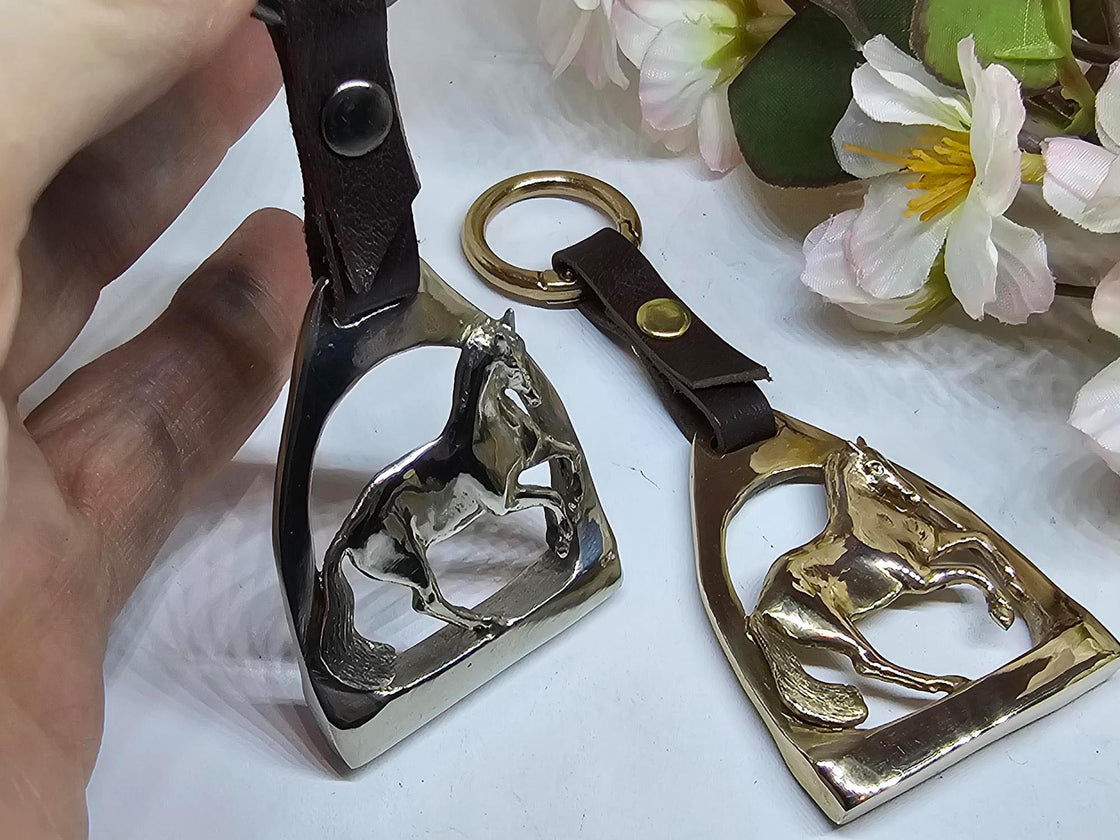 Stirrup with Pirouette Horse Key Fob