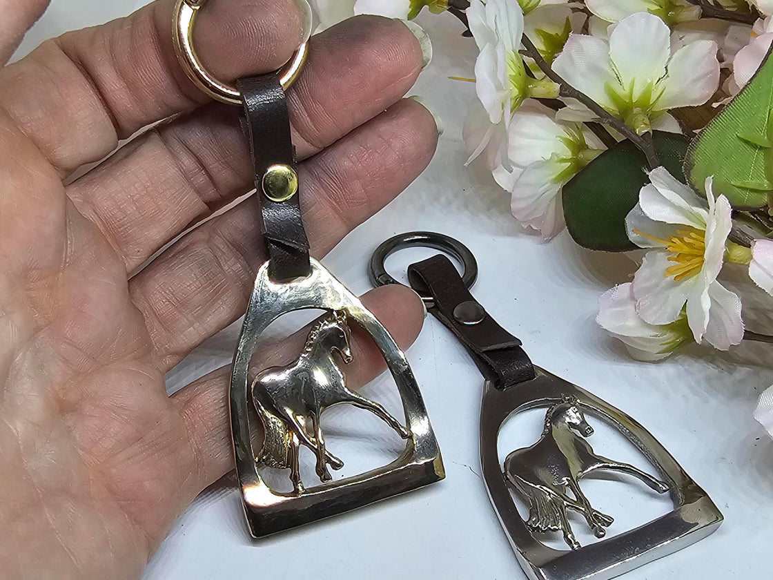 Stirrup with Half Pass Horse Key Fob