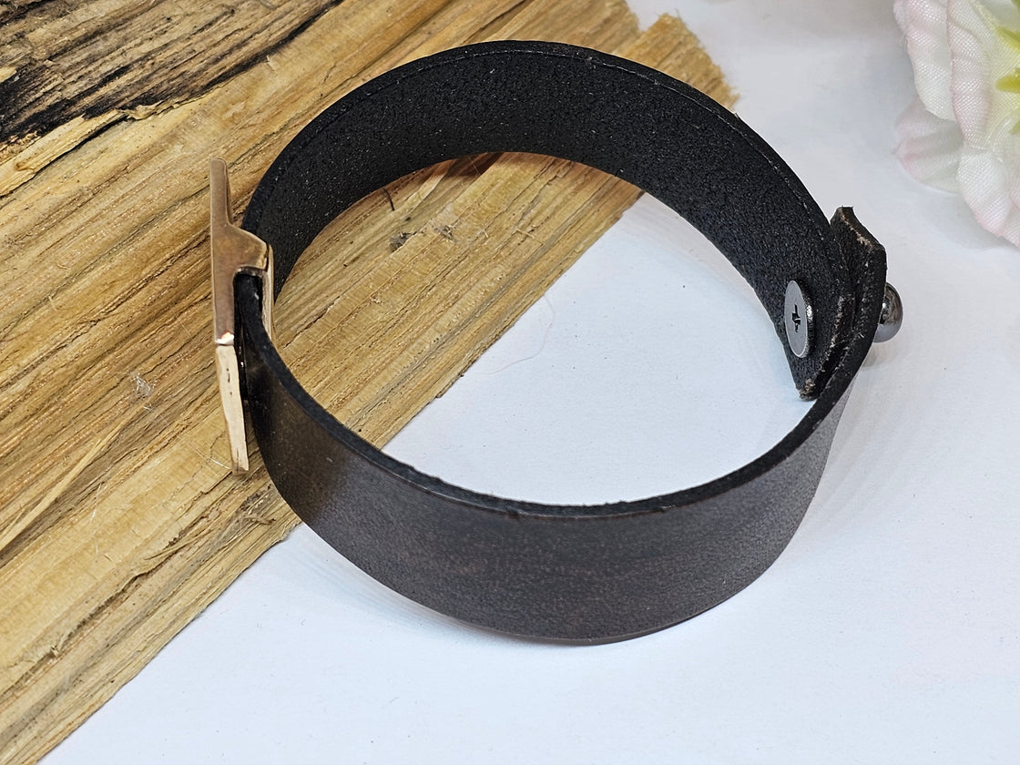 Paw Print Leather Cuff Bracelet