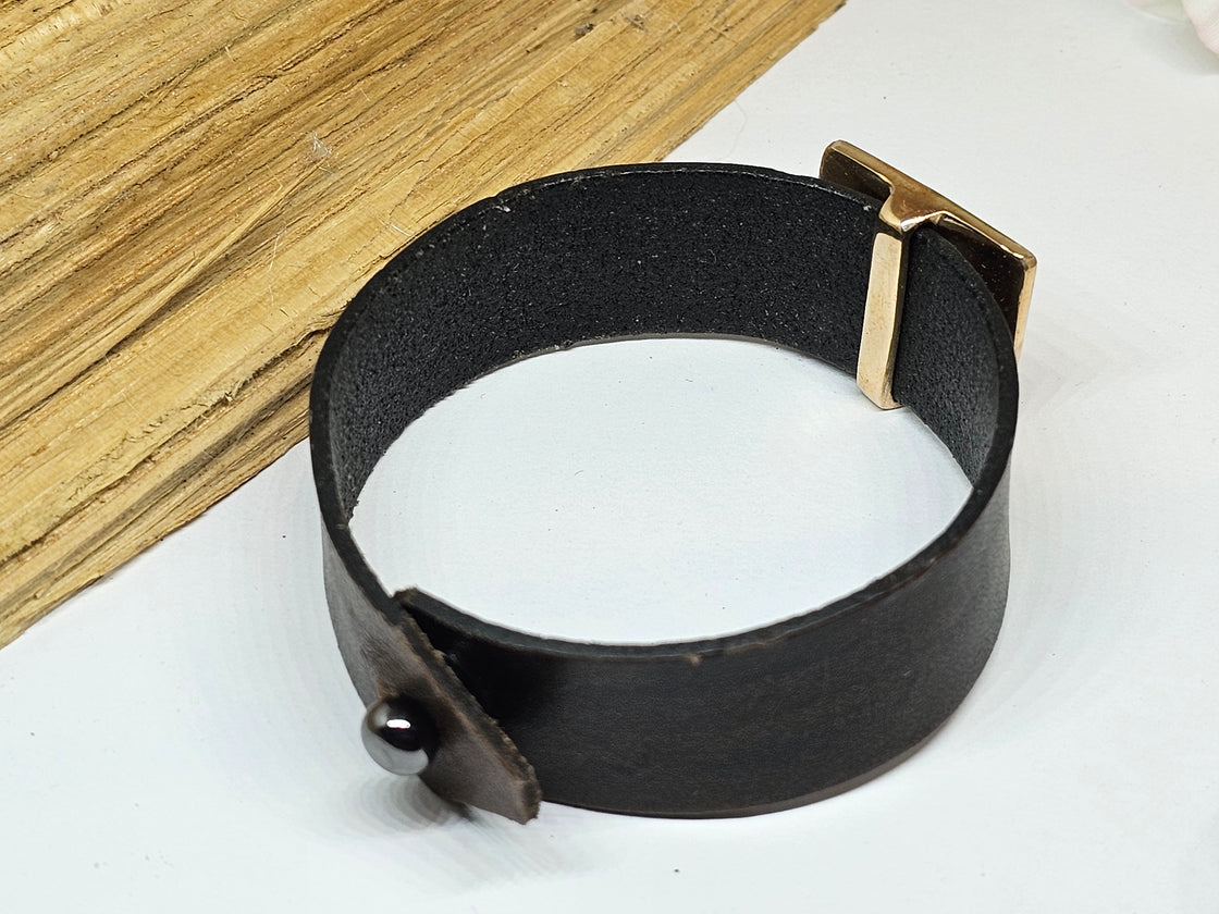 Paw Print Leather Cuff Bracelet