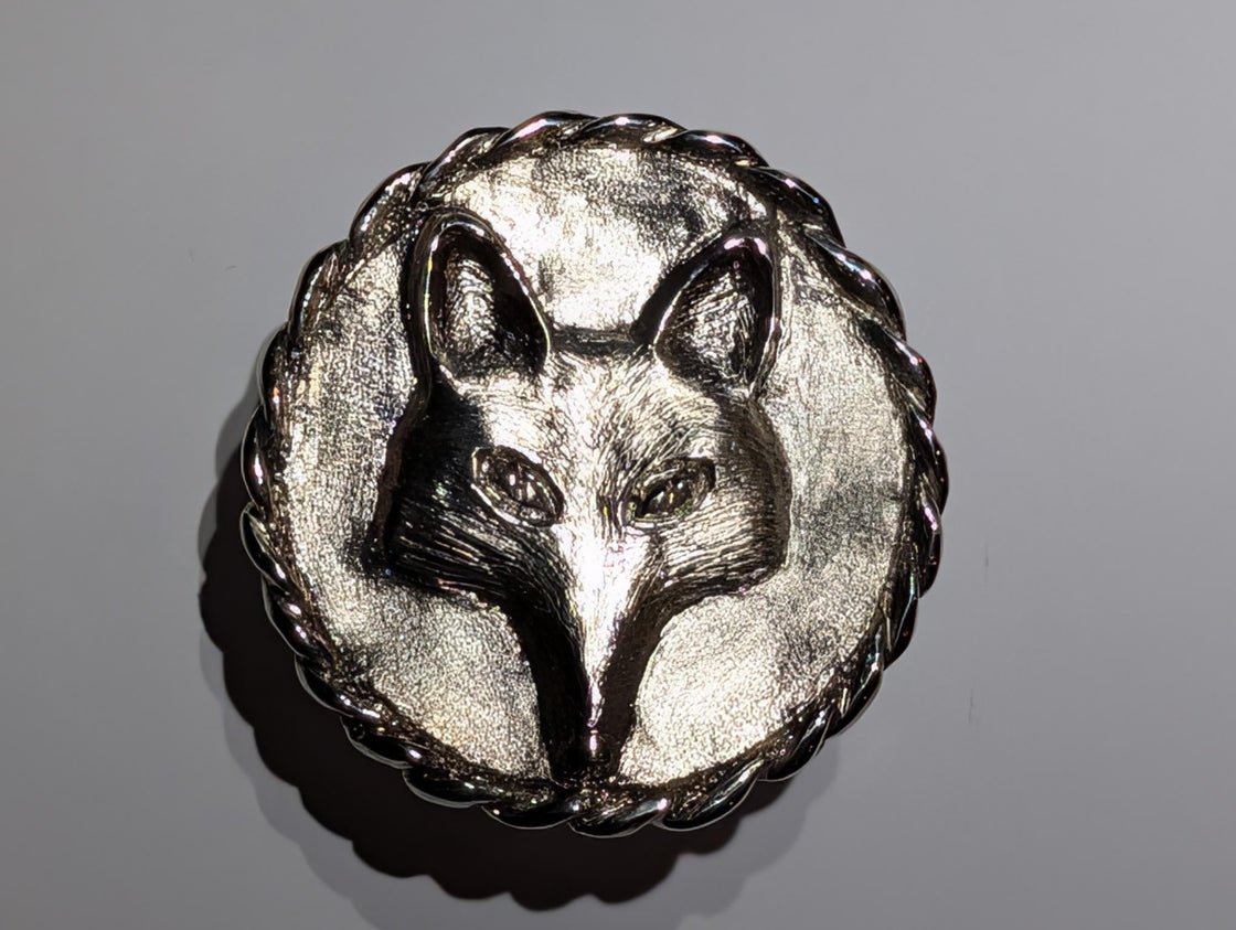 Fox Mask Round Buckle with Rope Edge