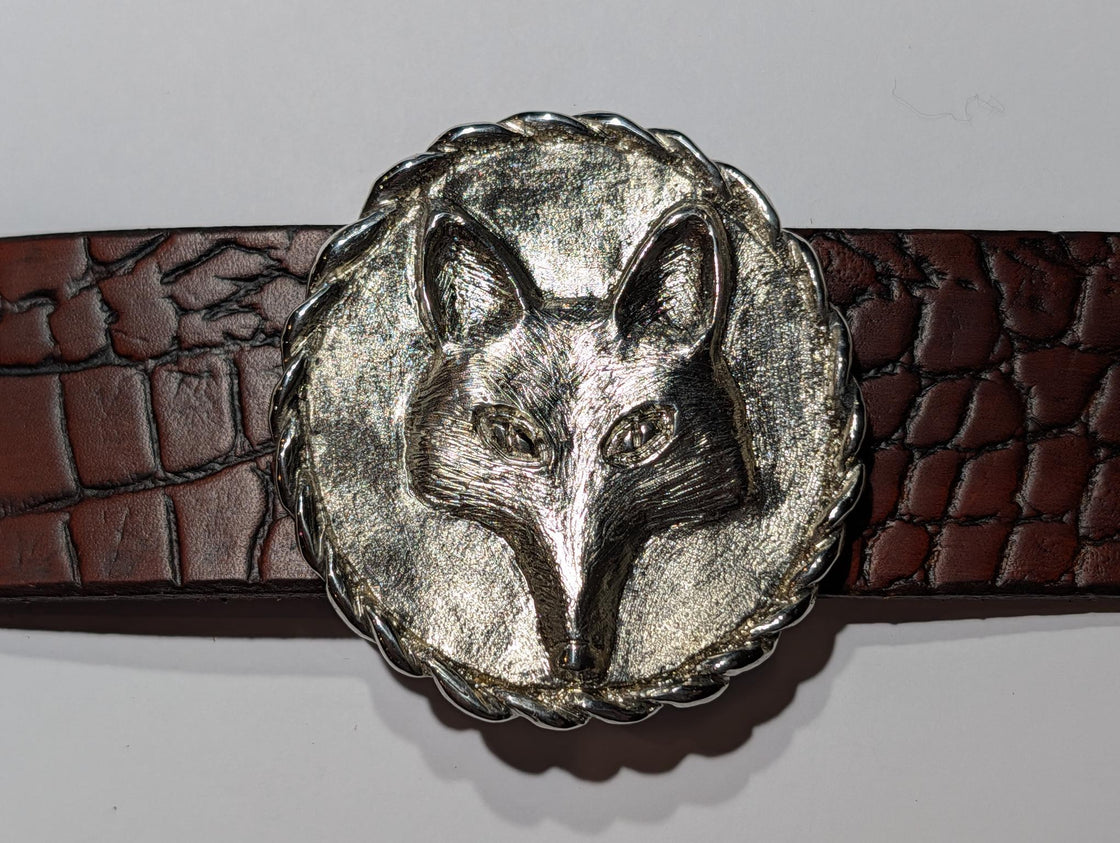 Fox Mask Round Buckle with Rope Edge