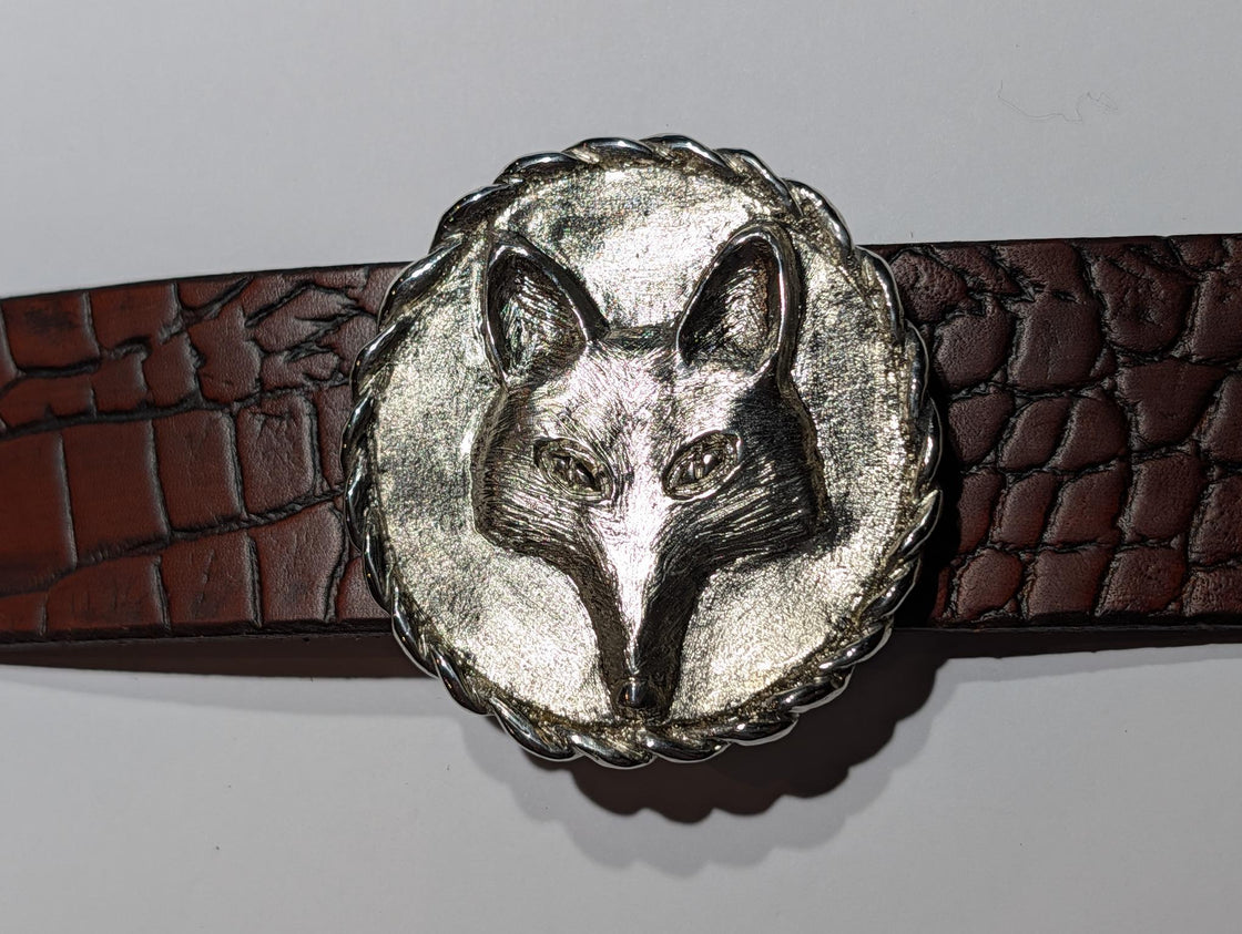 Fox Mask Round Buckle with Rope Edge