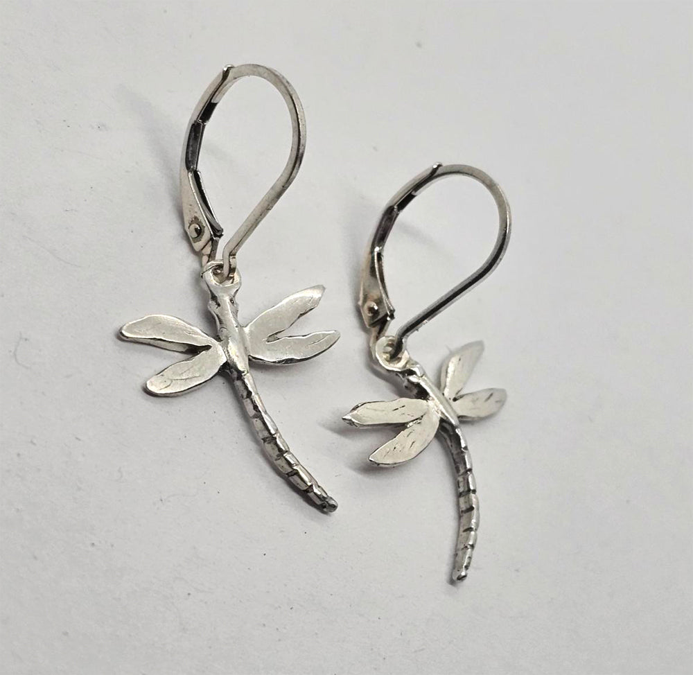 Dragonfly Lever Back Earrings Petite Size