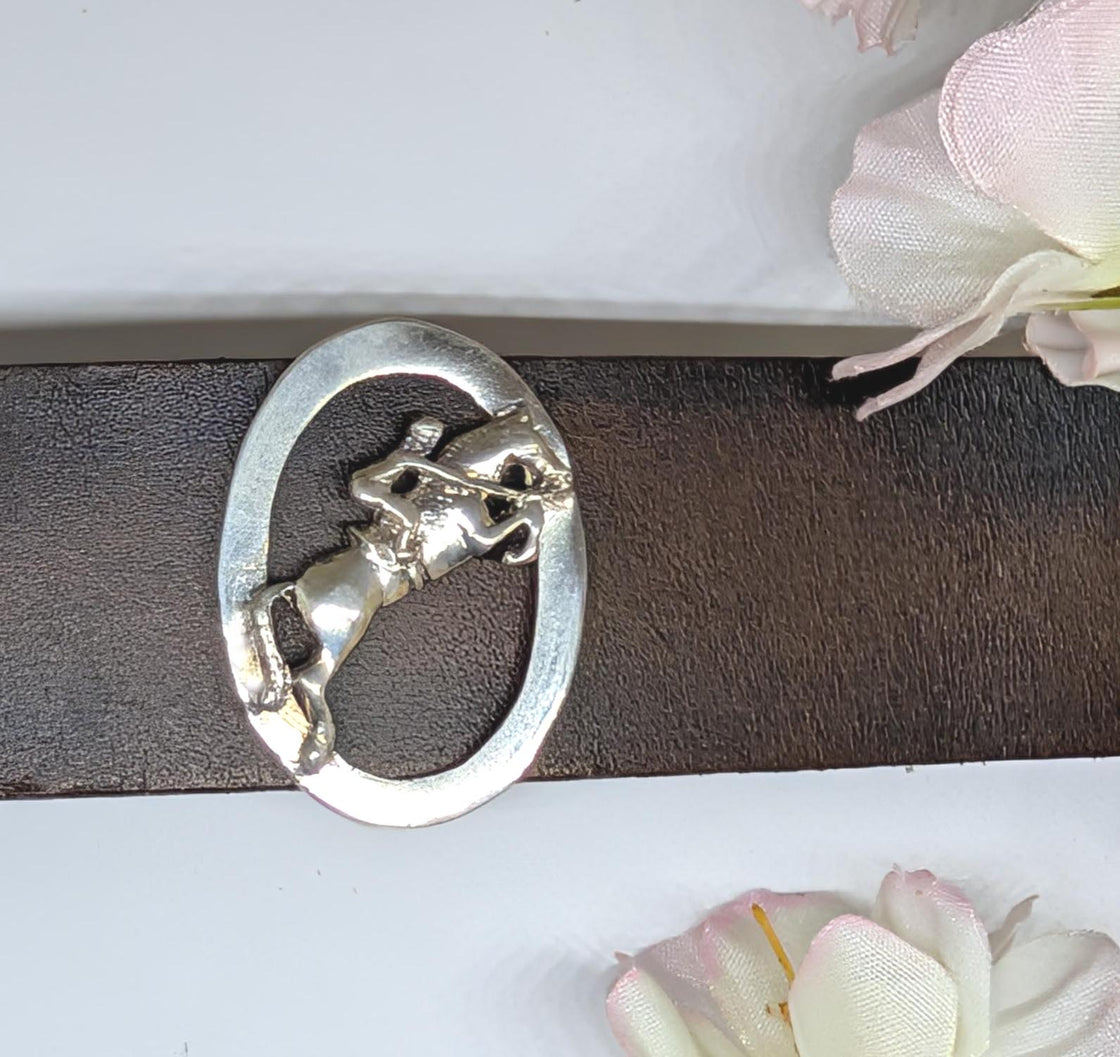 Jumper on Oval Leather Cuff Bracelet