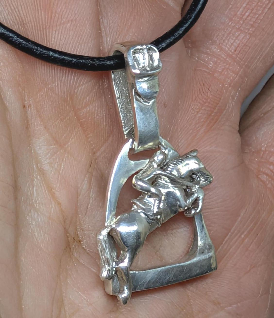 Jumper Horse on Stirrup Pendant