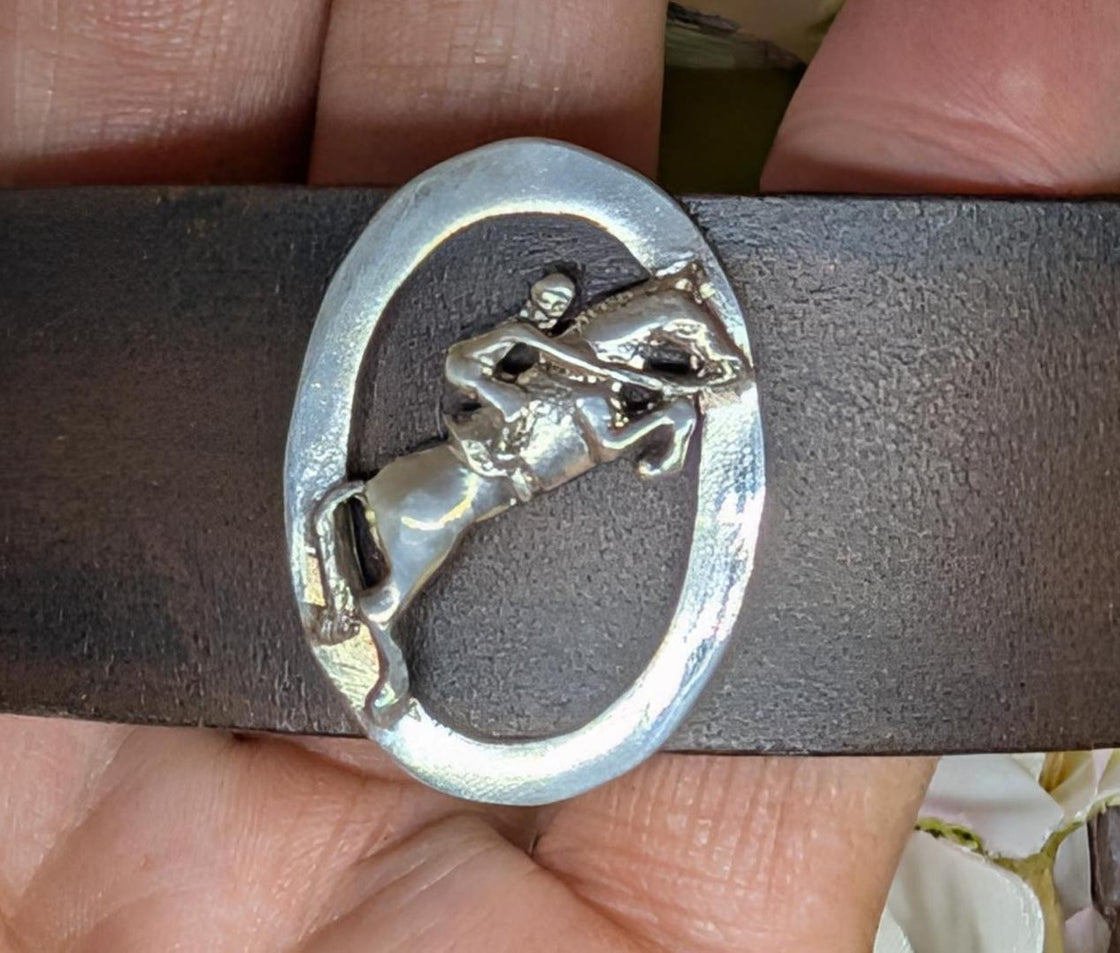 Jumper on Oval Leather Cuff Bracelet