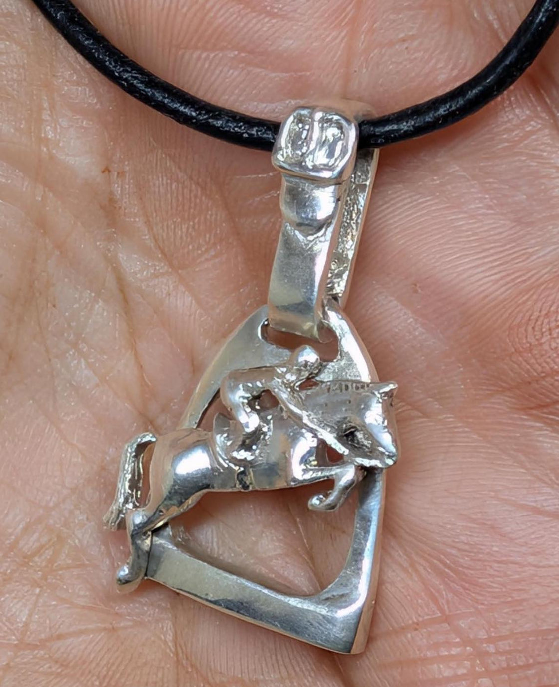 Jumper Horse on Stirrup Pendant