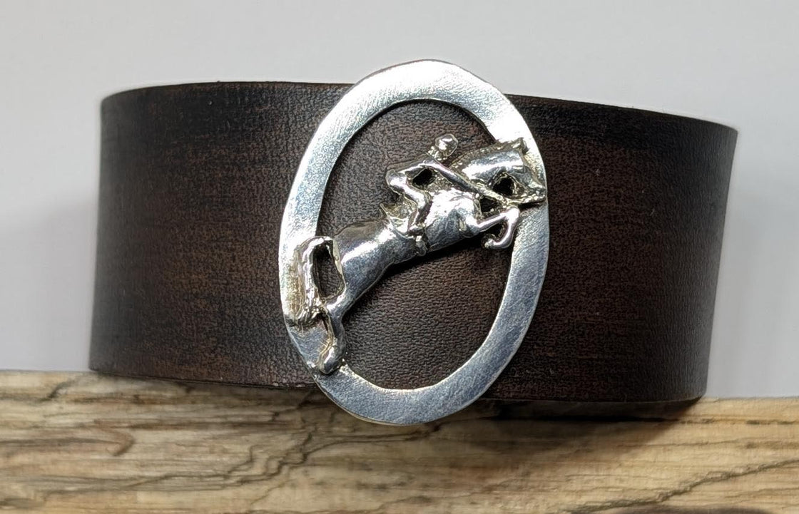 Jumper on Oval Leather Cuff Bracelet