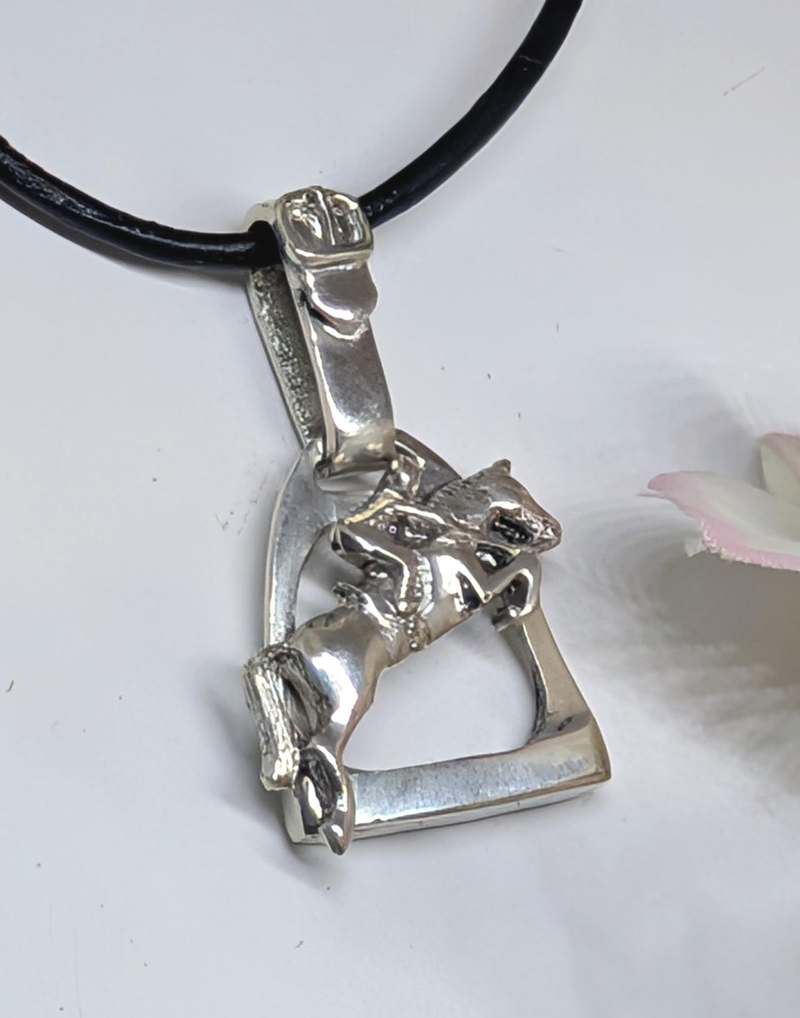 Jumper Horse on Stirrup Pendant