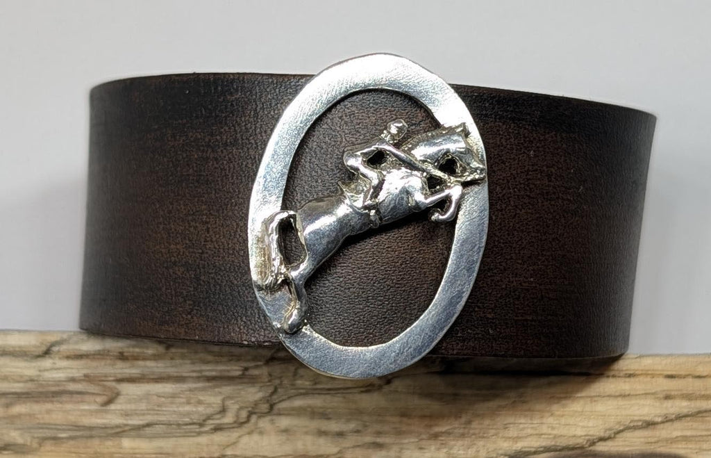 Jumper on Oval Leather Cuff Bracelet