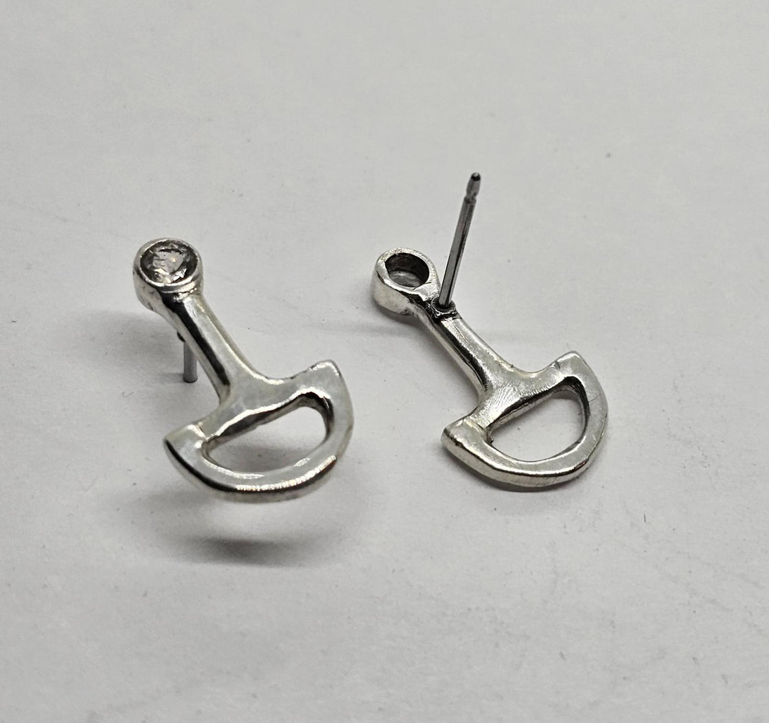 Snaffle Bit Stud Earrings with Stones