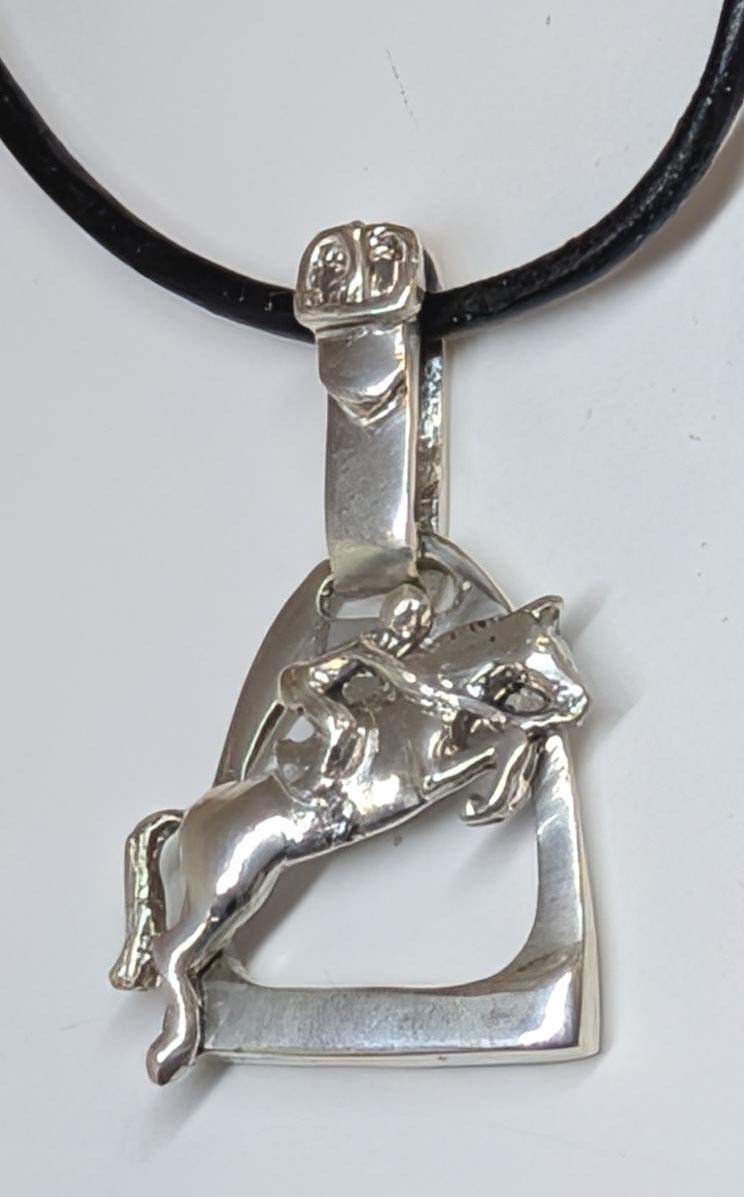 Jumper Horse on Stirrup Pendant