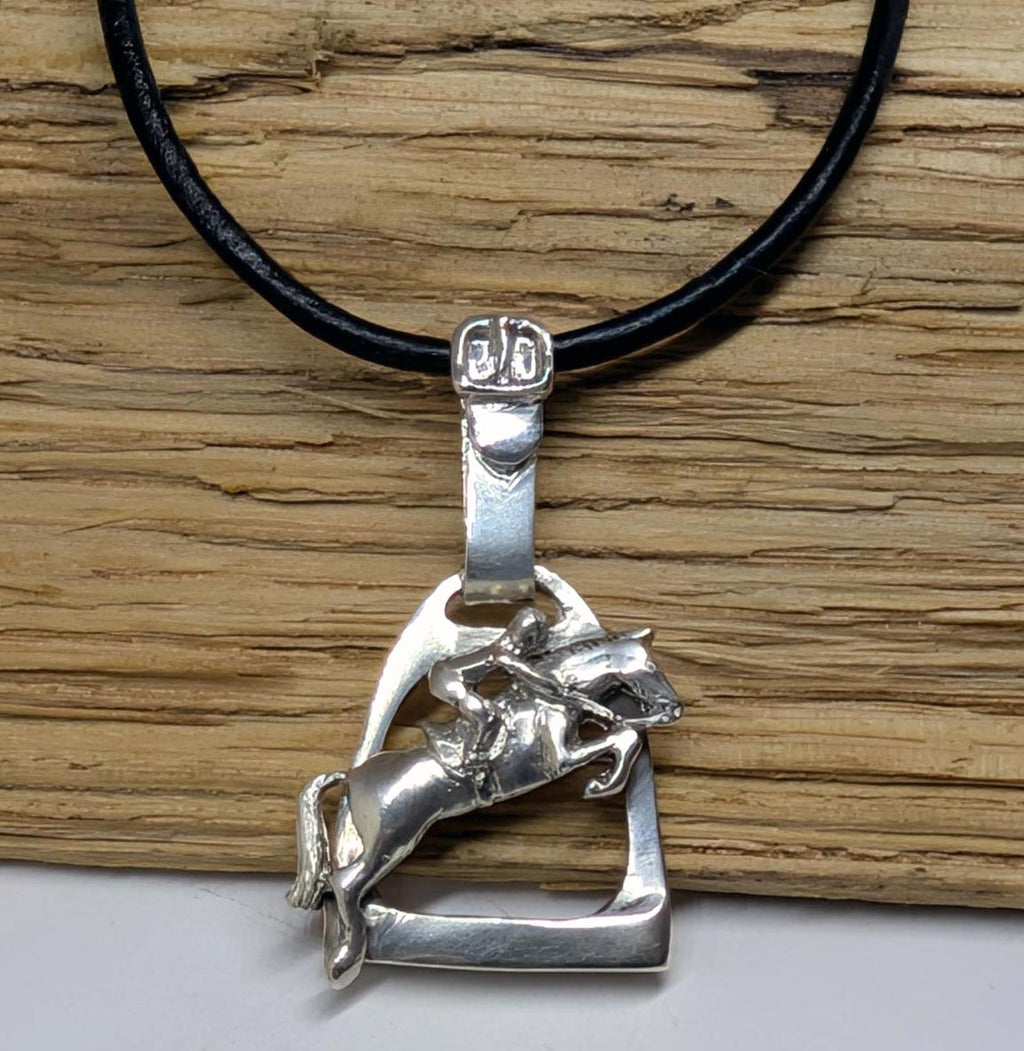 Jumper Horse on Stirrup Pendant