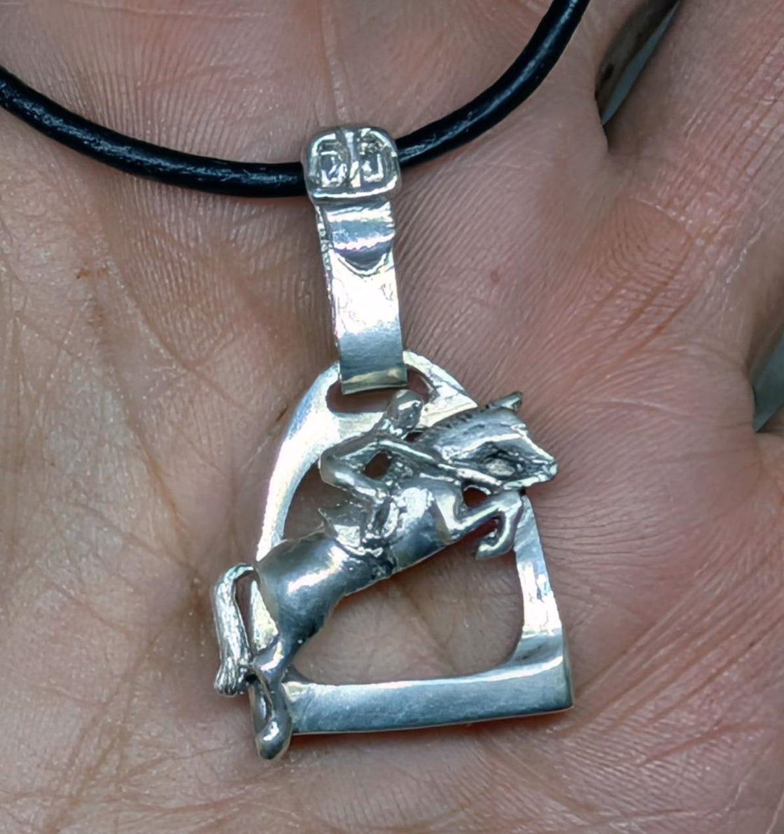 Jumper Horse on Stirrup Pendant