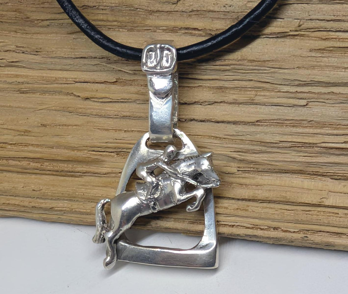 Jumper Horse on Stirrup Pendant