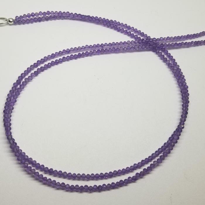 Amethyst Gem Bead  2 strand Necklace - Tempi Design Studio