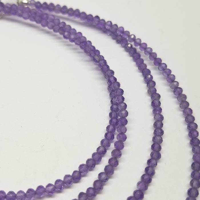 Amethyst Gem Bead  2 strand Necklace - Tempi Design Studio