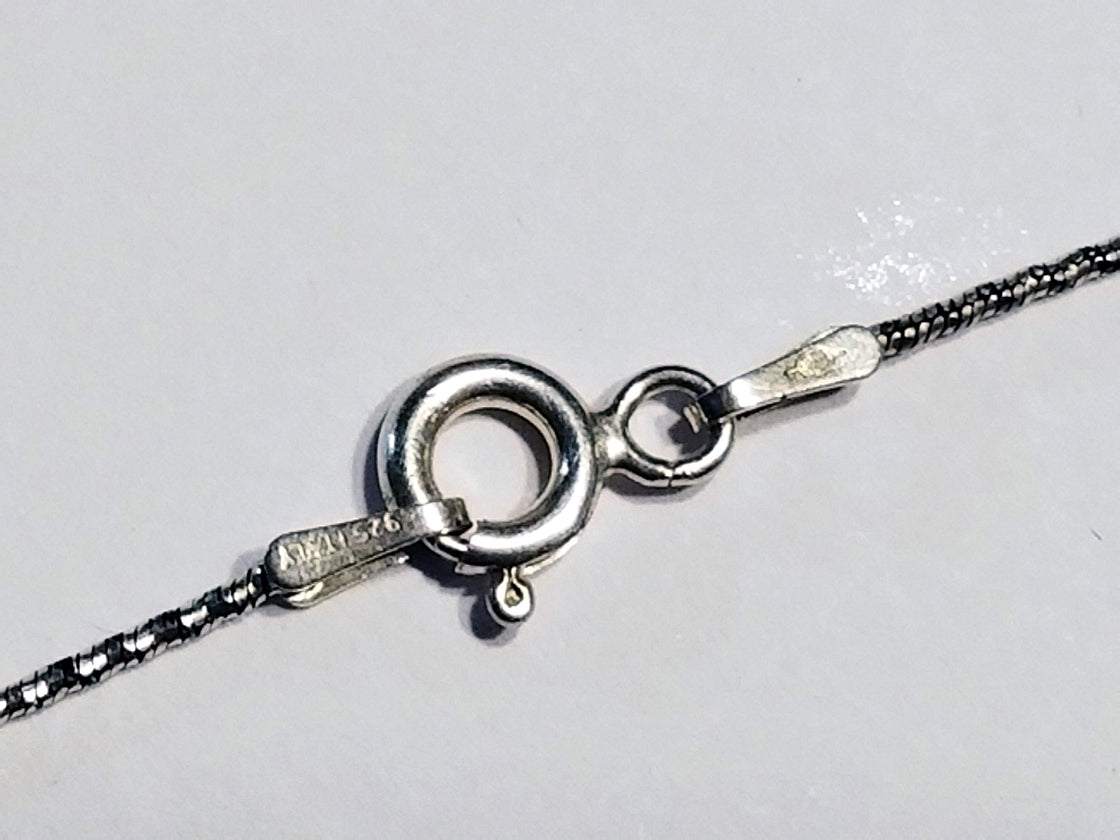 Black and White Sterling Stripe Chain Necklace - Tempi Design Studio