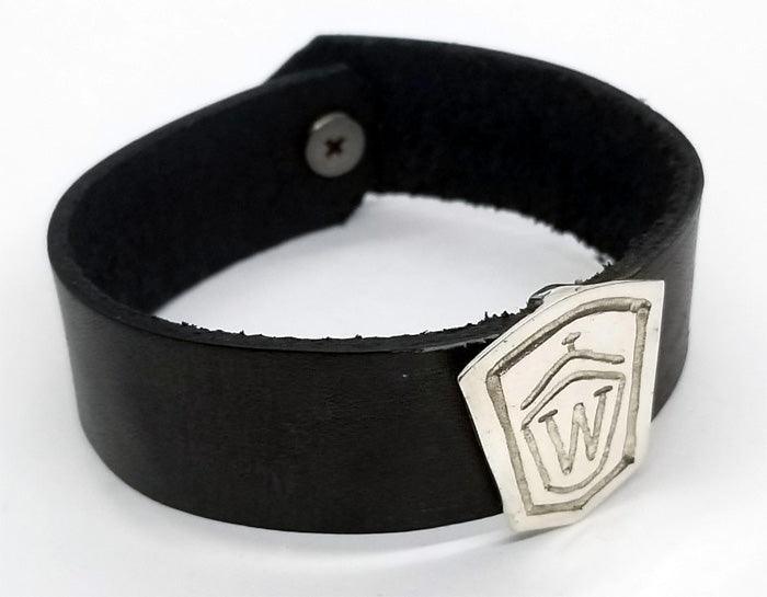 Breed Logo Slide on Leather Cuff Bracelet - Tempi Design Studio
