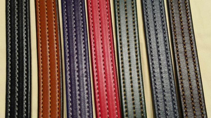 Bridle Leather Belts with stitching 1.25 inch width - Tempi Design Studio