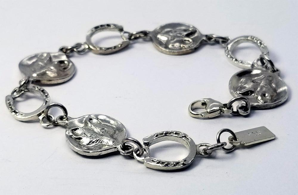 Fox Mask and Horse Shoe Linked Charm Bracelet - Tempi Design Studio