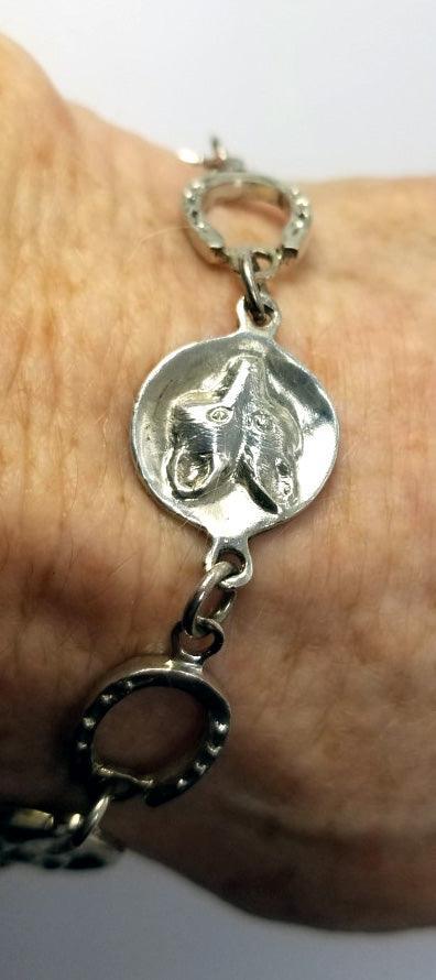 Fox Mask and Horse Shoe Linked Charm Bracelet - Tempi Design Studio