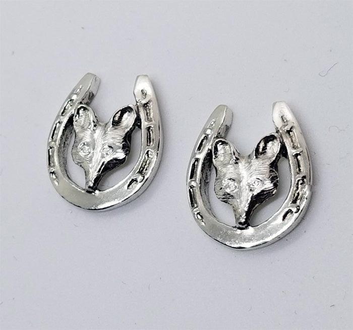 Fox Mask and Horseshoe Stud Earring - Tempi Design Studio