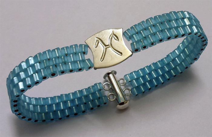 Horse Breed Logo Small on Woven Bead Bracelet