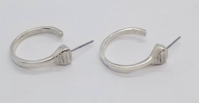 Horse Shoe Nail Hoop Earrings - Tempi Design Studio
