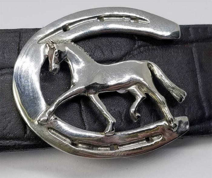 Horse Shoe With Extended Trot Horse Buckle - Tempi Design Studio