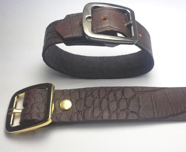 Leather Cuff - Crock Embossed with Buckle Closure - Tempi Design Studio