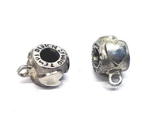 Pandora type Bead of 3 Hearts with Jump Ring