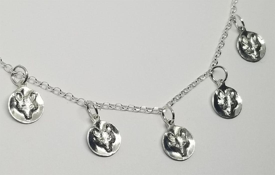 Petite Fox Charms on a Sterling Chain Necklace - Tempi Design Studio