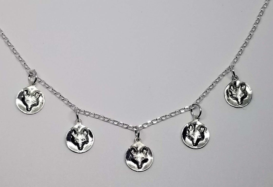 Petite Fox Charms on a Sterling Chain Necklace - Tempi Design Studio